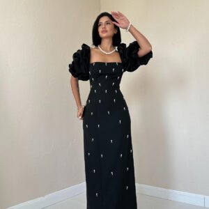 Embroidered Sleeve Garnish Dress - Brand: Elisa - Women & Kids, Baby Clothes Wholesale - TheBS Women