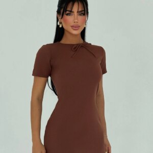 Elegant A-Line Mini Dress With Short Sleeves - Brand: EYYO ATELIER - Women & Kids, Baby Clothes Wholesale - TheBS Women