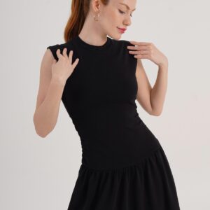 Black Fit And Flare Dress With High Neck - Brand: Lustrin - Women & Kids, Baby Clothes Wholesale - TheBS Women