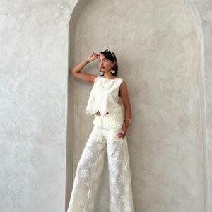 White Floral Sleeveless Cap Sleeve Blouse - Brand: Topshow - Women & Kids, Baby Clothes Wholesale - TheBS Women