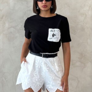 Black Casual Elegant Blouse With Short Sleeves - Brand: Topshow - Women & Kids, Baby Clothes Wholesale - TheBS Women