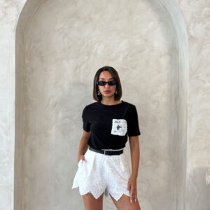 Black Casual Elegant Blouse With Short Sleeves - Brand: Topshow - Women & Kids, Baby Clothes Wholesale - TheBS Women