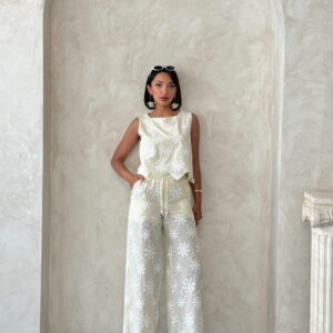 White Floral Palazzo Pants - Brand: Topshow - Women & Kids, Baby Clothes Wholesale - TheBS Women