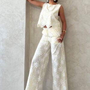 White Floral Palazzo Pants - Brand: Topshow - Women & Kids, Baby Clothes Wholesale - TheBS Women