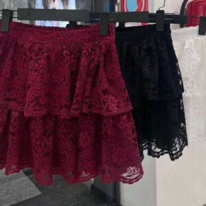 Claret Red Layered Mini Skirt High Waist - Brand: Cream Rouge - Women & Kids, Baby Clothes Wholesale - TheBS Women