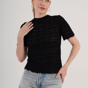 Blouse Casual Elegant High Neck Short Sleeve - Brand: Lustrin - Women & Kids, Baby Clothes Wholesale - TheBS Women
