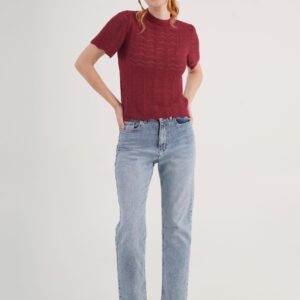 Blouse With High Neck And Short Sleeves - Brand: Lustrin - Women & Kids, Baby Clothes Wholesale - TheBS Women