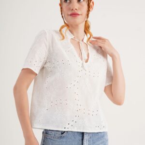 White Floral Casual Boho Blouse - Brand: Lustrin - Women & Kids, Baby Clothes Wholesale - TheBS Women