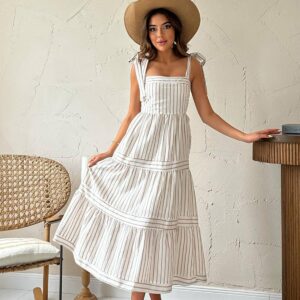 A-Line Striped Sleeveless Dress - Brand: Elisa - Women & Kids, Baby Clothes Wholesale - TheBS Women