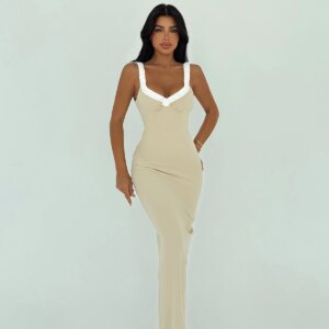 Sexy Elegant Formal Glam Bodycon Dress Sleeveless Square Neck Floor Length - Brand: EYYO ATELIER - Women & Kids, Baby Clothes Wholesale - TheBS Women