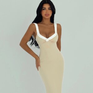 Sexy Elegant Formal Glam Bodycon Dress Sleeveless Square Neck Floor Length - Brand: EYYO ATELIER - Women & Kids, Baby Clothes Wholesale - TheBS Women