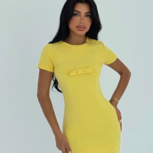 Bodycon Mini Dress With Short Sleeves - Brand: EYYO ATELIER - Women & Kids, Baby Clothes Wholesale - TheBS Women