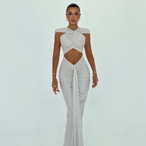 Silver Elegant Glam Formal Dress - Brand: EYYO ATELIER - Women & Kids, Baby Clothes Wholesale - TheBS Women