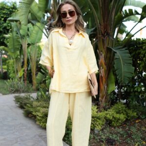 Palazzo Pants With Wide Leg And Mid Waist - Brand: Cream Rouge - Women & Kids, Baby Clothes Wholesale - TheBS Women