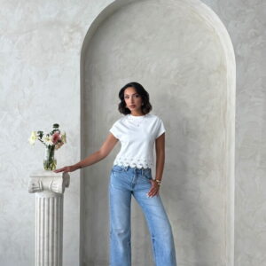 White Blouse With Slim Fit And Cap Sleeves - Brand: Topshow - Women & Kids, Baby Clothes Wholesale - TheBS Women