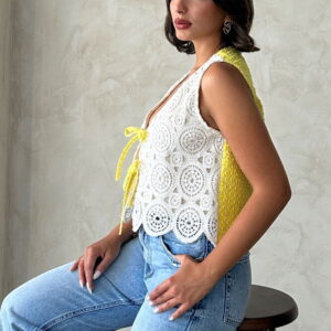 White Boho Tie Sleeveless Shirt - Brand: Topshow - Women & Kids, Baby Clothes Wholesale - TheBS Women