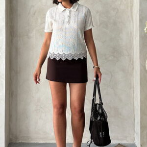 White Elegant Polo Neck Blouse - Brand: Topshow - Women & Kids, Baby Clothes Wholesale - TheBS Women