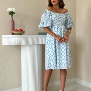 Square Patterned Summer Dress - Brand: Elisa - Women & Kids, Baby Clothes Wholesale - TheBS Women