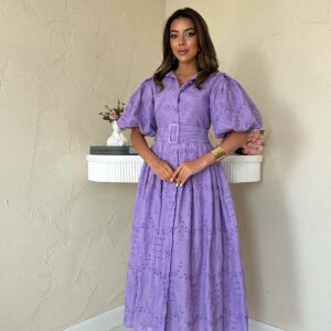 Balloon Sleeve Pleated Dress - Brand: Elisa - Women & Kids, Baby Clothes Wholesale - TheBS Women