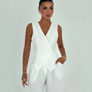 ElegantSleeveless Palazzo Suit - Brand: EYYO ATELIER - Women & Kids, Baby Clothes Wholesale - TheBS Women