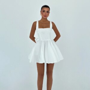 Sexy Babydoll Mini Dress With Square Neck - Brand: EYYO ATELIER - Women & Kids, Baby Clothes Wholesale - TheBS Women