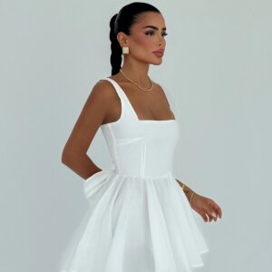 Sexy Babydoll Mini Dress With Square Neck - Brand: EYYO ATELIER - Women & Kids, Baby Clothes Wholesale - TheBS Women