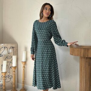 Flowy Patterned Dress - Brand: Elisa - Women & Kids, Baby Clothes Wholesale - TheBS Women