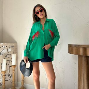 Pocket Tasseled Shirt - Brand: Elisa - Women & Kids, Baby Clothes Wholesale - TheBS Women