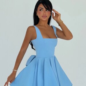 Skater Dress With Square Neck And Cap Sleeves - Brand: EYYO ATELIER - Women & Kids, Baby Clothes Wholesale - TheBS Women