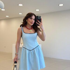 Black Babydoll Dress With Square Neck And Cap Sleeves - Brand: Cream Rouge - Women & Kids, Baby Clothes Wholesale - TheBS Women