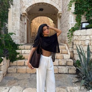 White Palazzo Pants With Drawstring Waist - Brand: EYYO ATELIER - Women & Kids, Baby Clothes Wholesale - TheBS Women