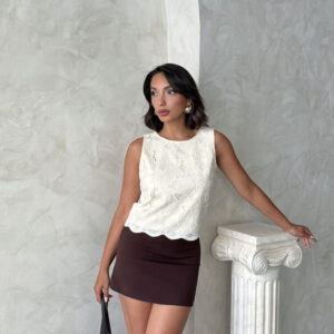 White Elegant Floral Sleeveless Cap Sleeve Blouse - Brand: Topshow - Women & Kids, Baby Clothes Wholesale - TheBS Women