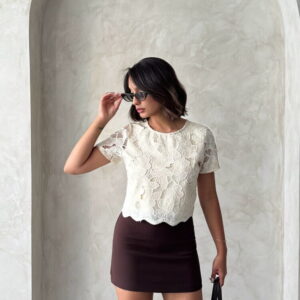 White Elegant Floral Slim Fit Blouse - Brand: Topshow - Women & Kids, Baby Clothes Wholesale - TheBS Women