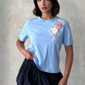 Floral Casual Blouse With Short Sleeves - Brand: Topshow - Women & Kids, Baby Clothes Wholesale - TheBS Women