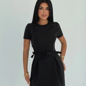 ElegantA-Line Mini Dress With Short Sleeve - Brand: EYYO ATELIER - Women & Kids, Baby Clothes Wholesale - TheBS Women