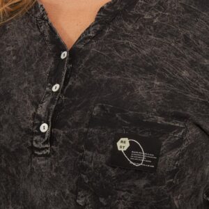 Black Plus Size Casual Blouse With Notched Neck - Brand: RMG - Women & Kids, Baby Clothes Wholesale - TheBS Women