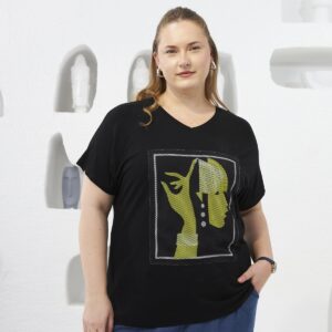 Casual Plus Size Tshirt With V-Neck - Brand: RMG - Women & Kids, Baby Clothes Wholesale - TheBS Women