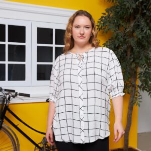 White Checkered Plus Size Shirt - Brand: RMG - Women & Kids, Baby Clothes Wholesale - TheBS Women