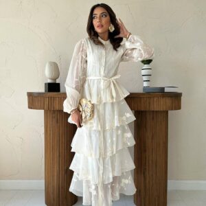 Elegant White Fit And Flare Dress - Brand: Elisa - Women & Kids, Baby Clothes Wholesale - TheBS Women