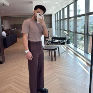 Beige Casual Elegant Shirt With Round Neck - Brand: EYYO ATELIER - Women & Kids, Baby Clothes Wholesale - TheBS Women