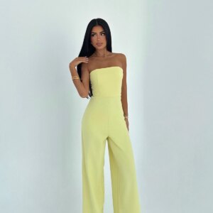 Elegant Strapless Slim Fit Tailored Jumpsuit - Brand: EYYO ATELIER - Women & Kids, Baby Clothes Wholesale - TheBS Women