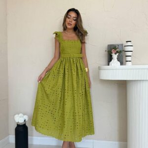 Fit And Flare Dress With Ruffle Cap Sleeves - Brand: Elisa - Women & Kids, Baby Clothes Wholesale - TheBS Women