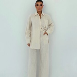 Beige Elegant Formal Suit - Brand: EYYO ATELIER - Women & Kids, Baby Clothes Wholesale - TheBS Women