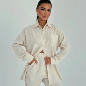 Beige Elegant Formal Suit - Brand: EYYO ATELIER - Women & Kids, Baby Clothes Wholesale - TheBS Women