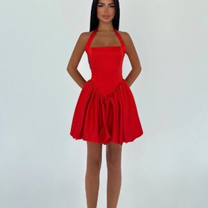 Fit And Flare Mini Dress With Halter Neck - Brand: EYYO ATELIER - Women & Kids, Baby Clothes Wholesale - TheBS Women