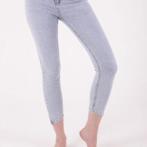 Asymmetrical Leg Coated High Waist Skinny Jean - Light - Brand: XLove - Women & Kids, Baby Clothes Wholesale - TheBS Women