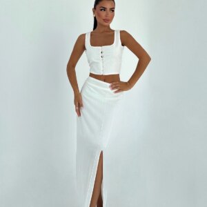 White Elegant Slim Fit Set - Brand: EYYO ATELIER - Women & Kids, Baby Clothes Wholesale - TheBS Women