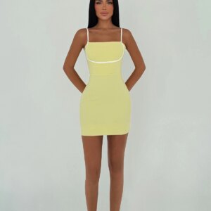 Sexy Bodycon Mini Dress With Square Neck - Brand: EYYO ATELIER - Women & Kids, Baby Clothes Wholesale - TheBS Women