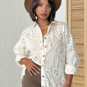 Beige Boho Casual Elegant Shirt - Brand: Topshow - Women & Kids, Baby Clothes Wholesale - TheBS Women