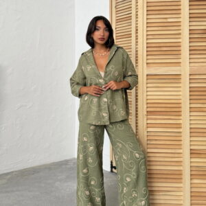 Green Floral Oversize Shirt - Brand: Topshow - Women & Kids, Baby Clothes Wholesale - TheBS Women